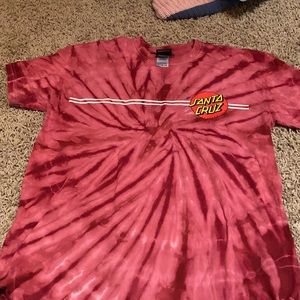 Santa Cruz red tie dye tee